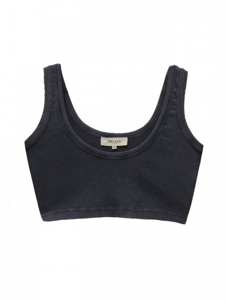 Blue Bamboo Cropped Top Marilliza Sac@Co 