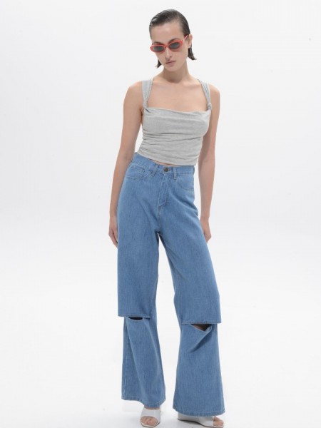 Mid Blue Denim Selma Pants Sac & Co
