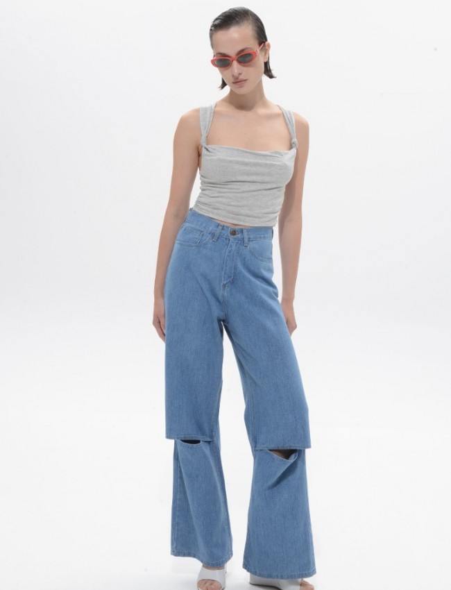 Mid Blue Denim Selma Pants Sac & Co