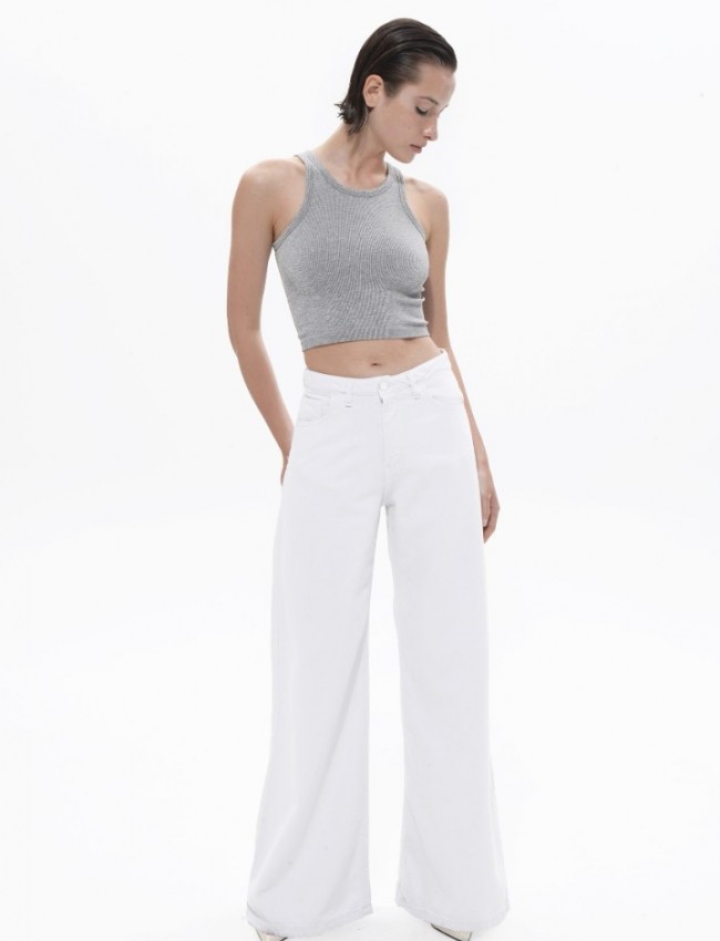 White Belen Denim Pants Sac & Co 
