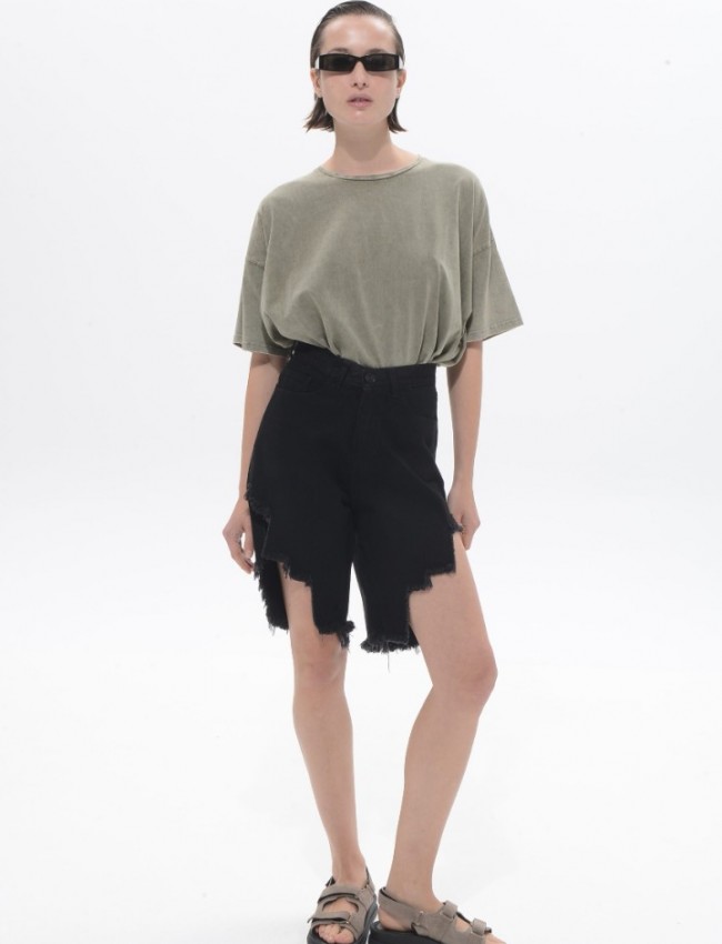 Black Denim Analu Shorts Sac@Co