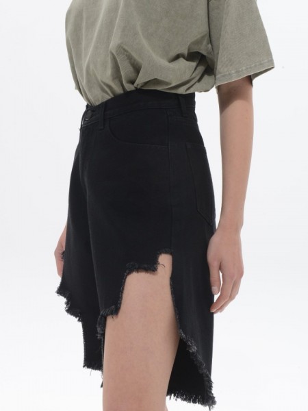 Black Denim Analu Shorts Sac@Co