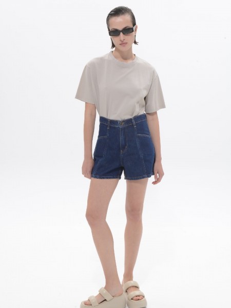 Dark blue THELMA denim shorts