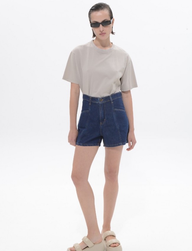 Dark blue THELMA denim shorts