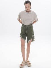 Khaki Denim Analu Shorts Sac@Co