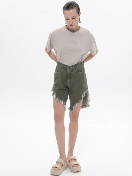 Khaki Denim Analu Shorts Sac@Co