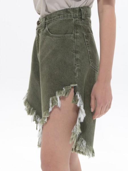 Khaki Denim Analu Shorts Sac@Co