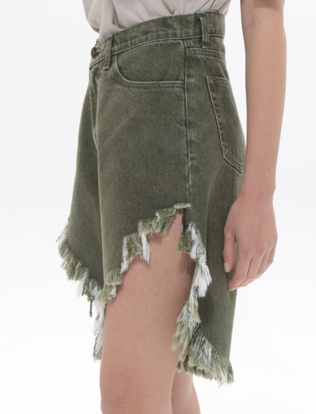 Khaki Denim Analu Shorts Sac@Co