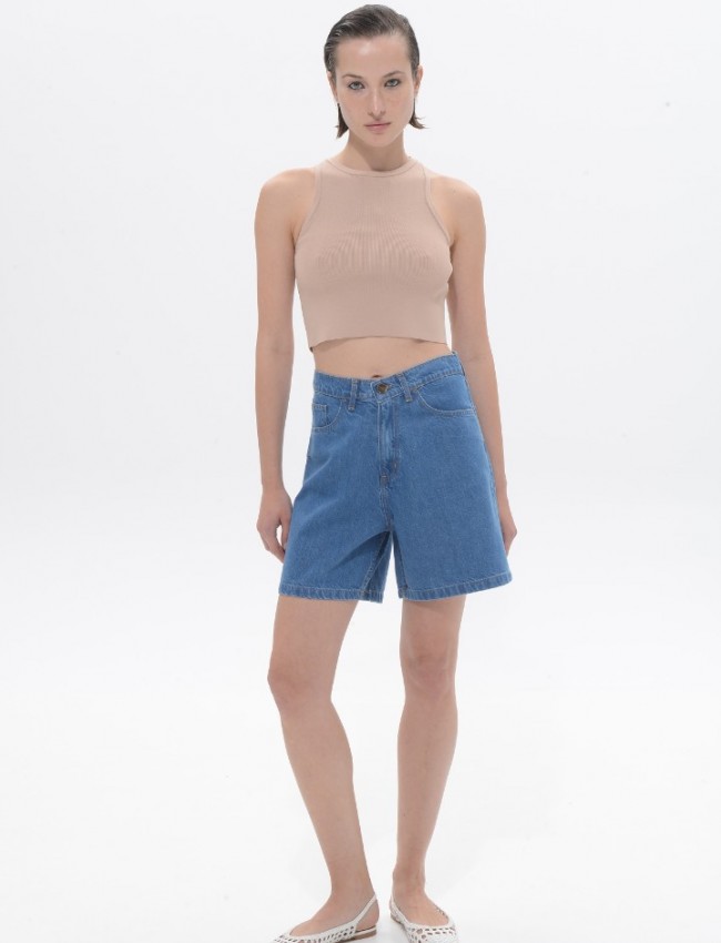 Mid Blue Denim Noema Shorts Sac@Co 