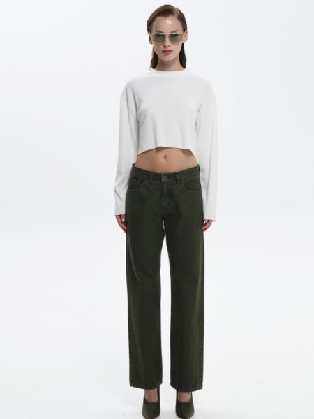 GIO rib white sweater