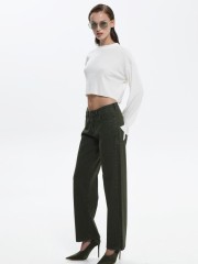 GIO rib white sweater