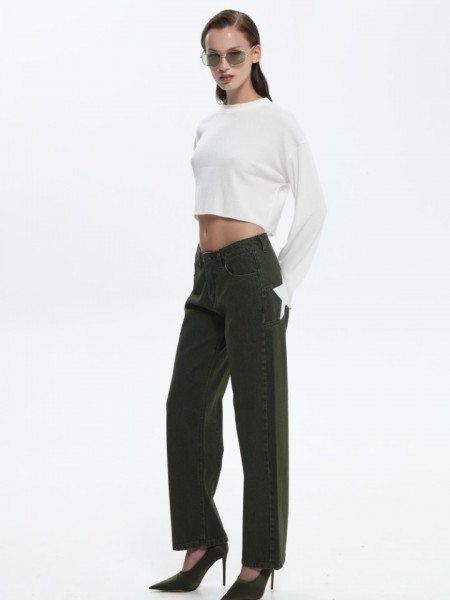 GIO rib white sweater