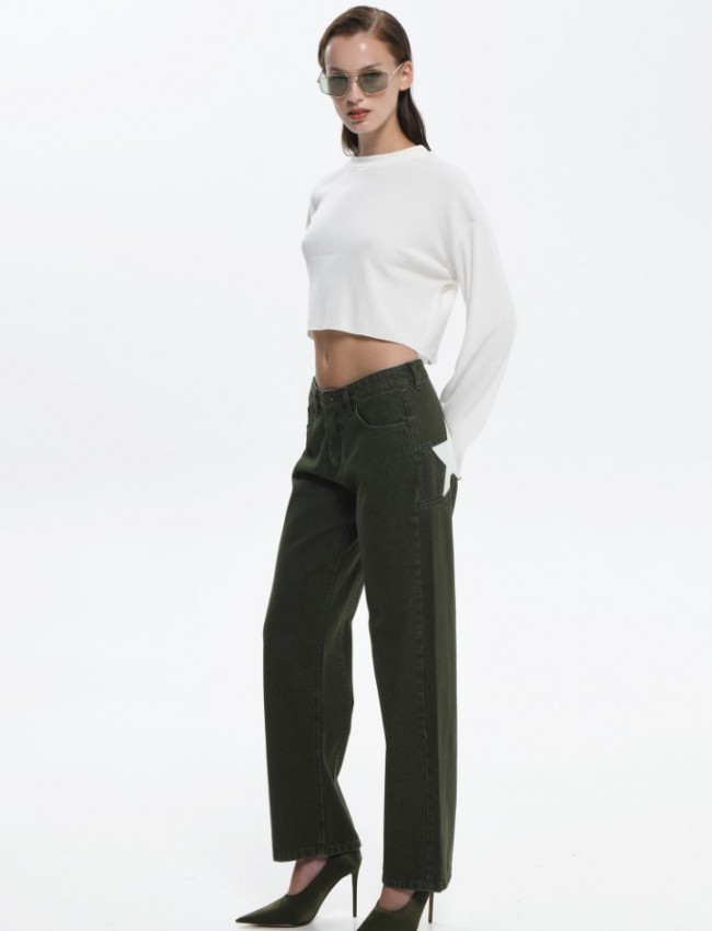 GIO rib white sweater