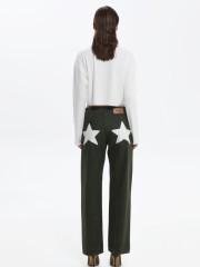 GIO rib white sweater