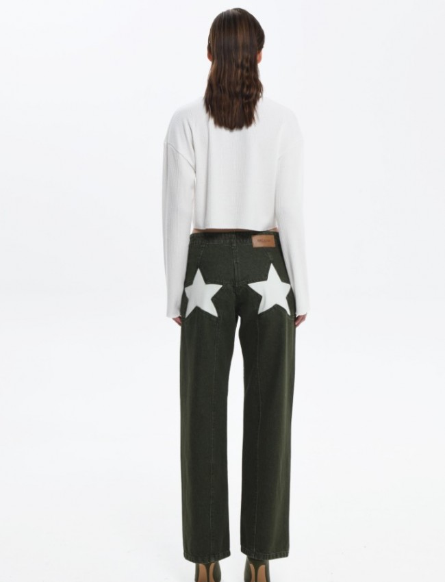GIO rib white sweater