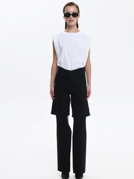 Black denim DANAE cowboy denim pants