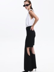 Black denim DANAE cowboy denim pants
