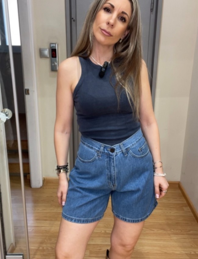 Mid Blue Denim Noema Shorts Sac@Co 