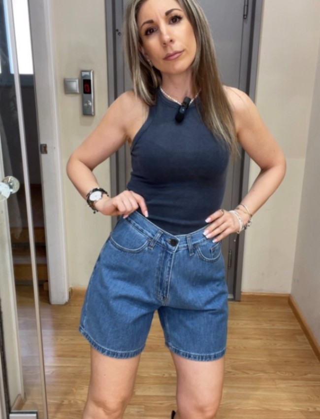 Mid Blue Denim Noema Shorts Sac@Co 