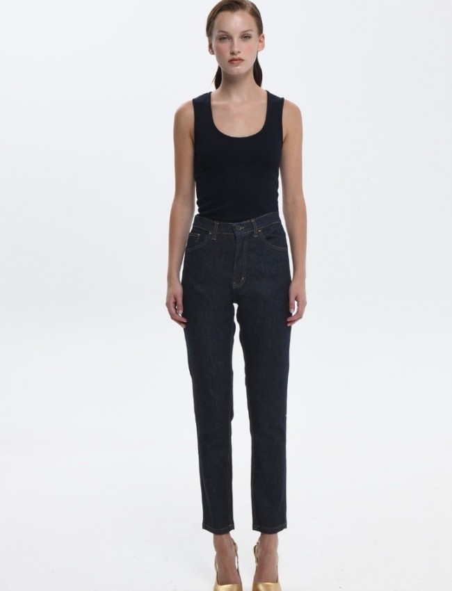 RINA DENIM PANTS DARK BLUE