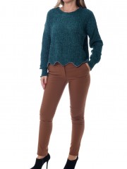 Ταμπά basic παντελόνι αστραγάλου slim-fit με τσέπες στο πλάι WeCoss