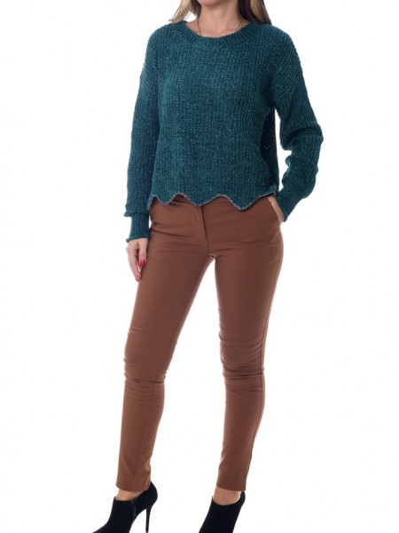 Ταμπά basic παντελόνι αστραγάλου slim-fit με τσέπες στο πλάι WeCoss