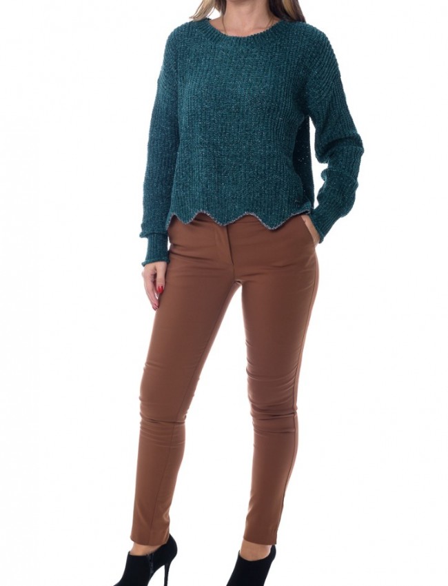 Ταμπά basic παντελόνι αστραγάλου slim-fit με τσέπες στο πλάι WeCoss