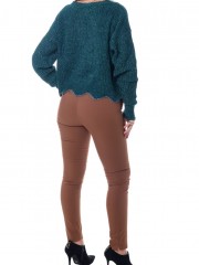 Ταμπά basic παντελόνι αστραγάλου slim-fit με τσέπες στο πλάι WeCoss