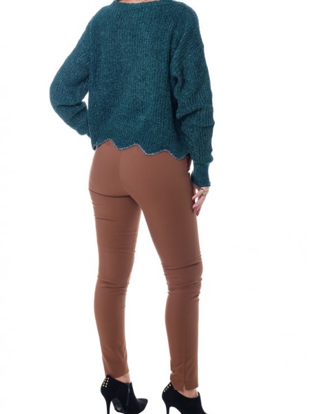 Ταμπά basic παντελόνι αστραγάλου slim-fit με τσέπες στο πλάι WeCoss