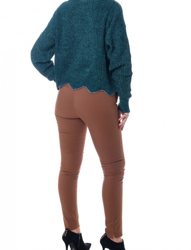 Ταμπά basic παντελόνι αστραγάλου slim-fit με τσέπες στο πλάι WeCoss