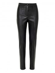 Μαύρο ψηλόμεσο faux-leather παντελόνι σε στενή γραμμή χωρίς τσέπες, με κρυφό φερμουάρ εσωτερικά στον ποδόγυρο και κλείσιμο με κρυφό φερμουάρ και κουμπί μπροστά Access