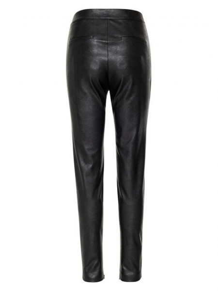 Μαύρο ψηλόμεσο faux-leather παντελόνι σε στενή γραμμή χωρίς τσέπες, με κρυφό φερμουάρ εσωτερικά στον ποδόγυρο και κλείσιμο με κρυφό φερμουάρ και κουμπί μπροστά Access