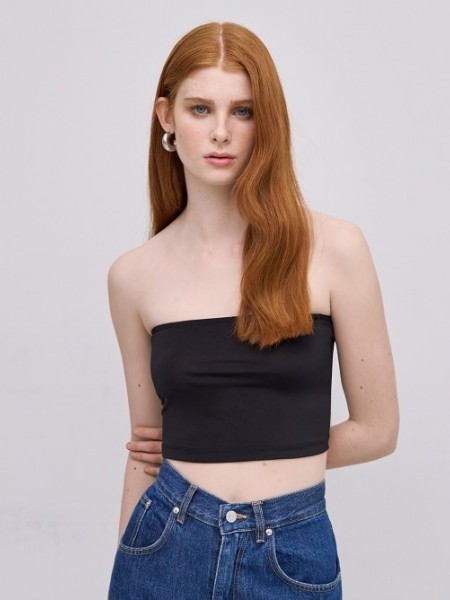 Μαύρη ελαστική strapless μπλούζα–μπούστο με λάστιχο στο επάνω μέρος Access