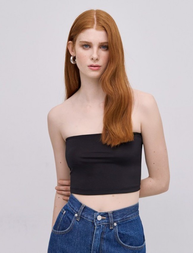 Μαύρη ελαστική strapless μπλούζα–μπούστο με λάστιχο στο επάνω μέρος Access