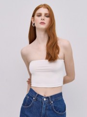  Λευκή ελαστική strapless μπλούζα–μπούστο με λάστιχο στο επάνω μέρος Access