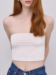  Λευκή ελαστική strapless μπλούζα–μπούστο με λάστιχο στο επάνω μέρος Access