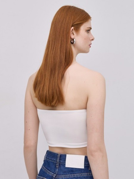  Λευκή ελαστική strapless μπλούζα–μπούστο με λάστιχο στο επάνω μέρος Access