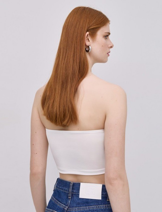  Λευκή ελαστική strapless μπλούζα–μπούστο με λάστιχο στο επάνω μέρος Access