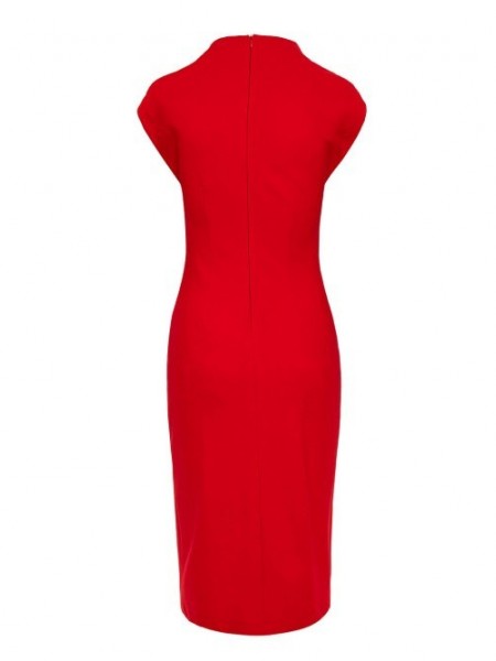 Κόκκινο αμάνικο midi φόρεμα, με σκίσιμο στο πλάι, άνοιγμα στο στήθος και κλείσιμο με φερμουάρ πίσω Access