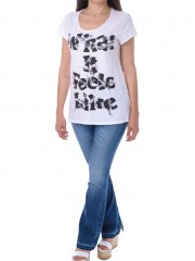 Λευκό κοντομάνικο T-shirt με τύπωμα ALE