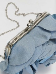 Light blue jean σχεδιαστική τσάντα με 3D λουλούδι Ale 