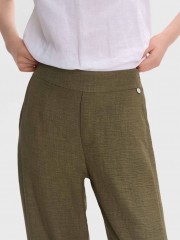 Χακί ψηλόμεσο slouchy-fit παντελόνι με διακοσμητικές ραφές, λάστιχο πίσω στην μέση και πλαϊνές τσέπες ale 