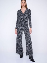 Animal printed ψηλόμεση ελαστική παντελόνα σε ίσια γραμμή και λάστιχο στη μέση Ale