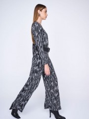 Animal printed ψηλόμεση ελαστική παντελόνα σε ίσια γραμμή και λάστιχο στη μέση Ale