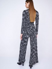 Animal printed ψηλόμεση ελαστική παντελόνα σε ίσια γραμμή και λάστιχο στη μέση Ale