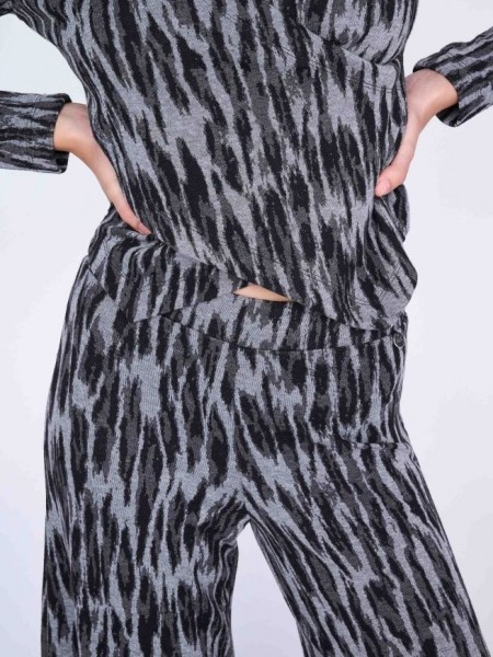 Animal printed ψηλόμεση ελαστική παντελόνα σε ίσια γραμμή και λάστιχο στη μέση Ale