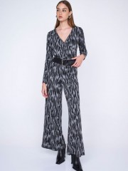 Animal printed ψηλόμεση ελαστική παντελόνα σε ίσια γραμμή και λάστιχο στη μέση Ale