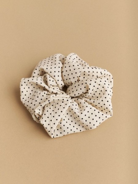 Πουά λευκό scrunchie Attrattivo