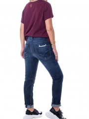 Blue jean παντελόνι boyfit με διακοσμητικά γαζιά Attrattivo