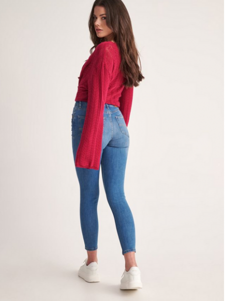 Light blue jean ψηλόμεσο skinny ελαστικό παντελόνι Attrattivo